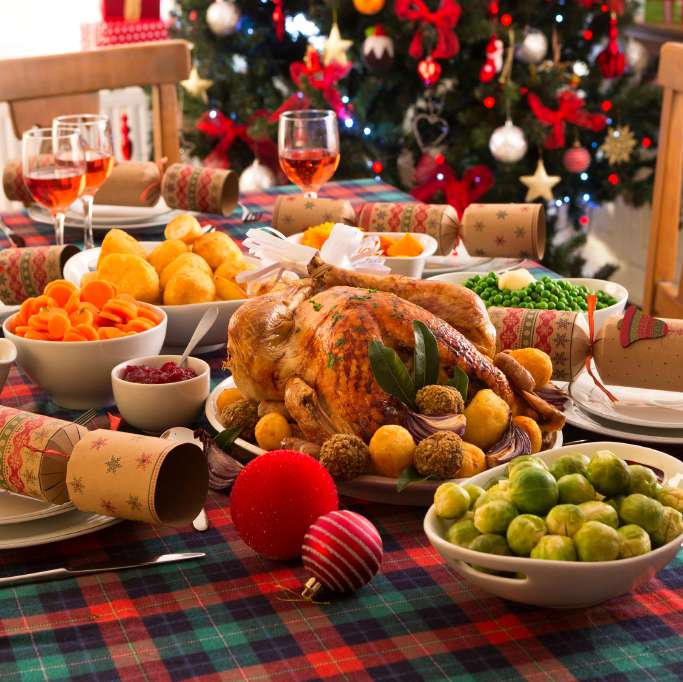 Mesa navideña preparada por Sabores
